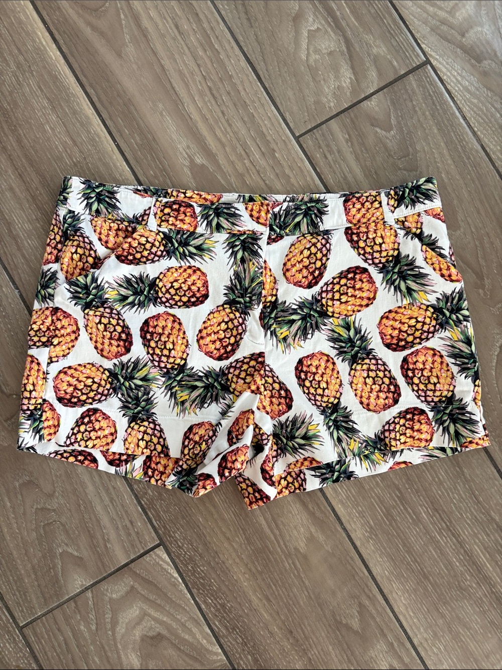 Nicole Miller lightweight cotton Pineapple Print Women’s Summer Shorts Size 10 - Picture 1 of 7
